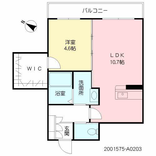 KーブルーノⅡ(1LDK/2階)の間取り写真