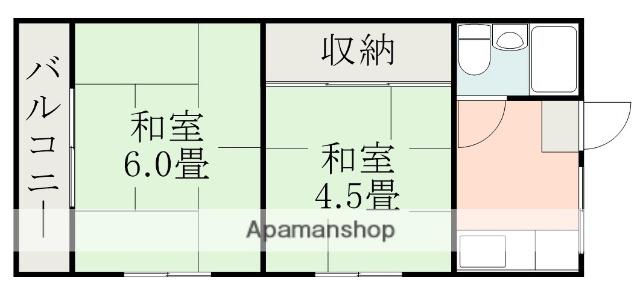 コーポ水勝(2K/2階)の間取り写真