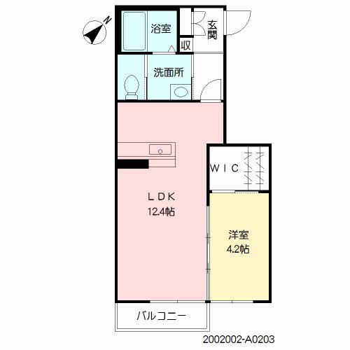 KーブルーノⅢ(1LDK/2階)の間取り写真