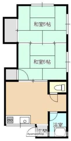 川崎アパート(2K/2階)の間取り写真