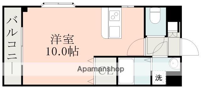 ヒルサイドガーデンⅠ(ワンルーム/2階)の間取り写真