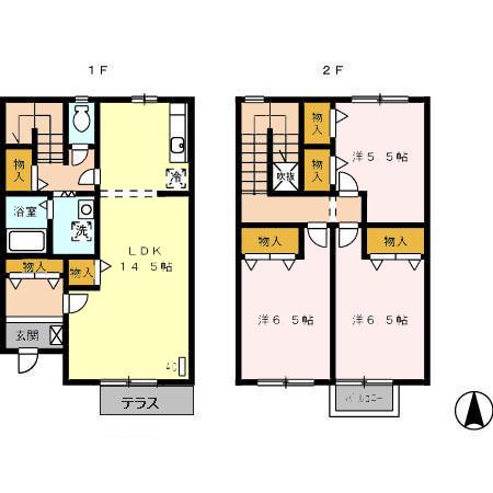 パークアベニュー西原　Ａ棟(3LDK)の間取り写真