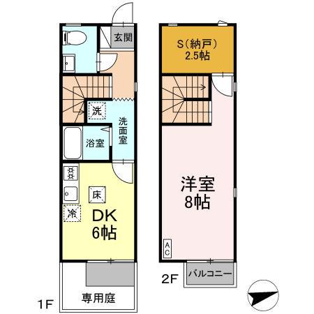 アークセブン　Ｂ棟(1DK)の間取り写真