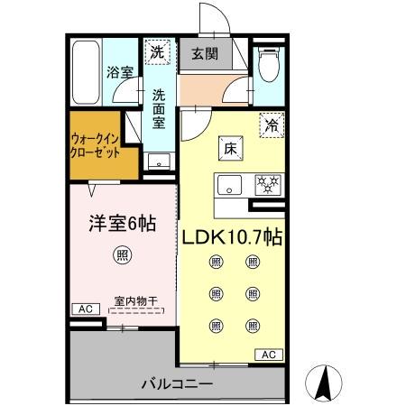 M&S RESIDENCE LIEN(1LDK/1階)の間取り写真