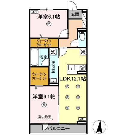 M&S RESIDENCE LIEN(2LDK/2階)の間取り写真