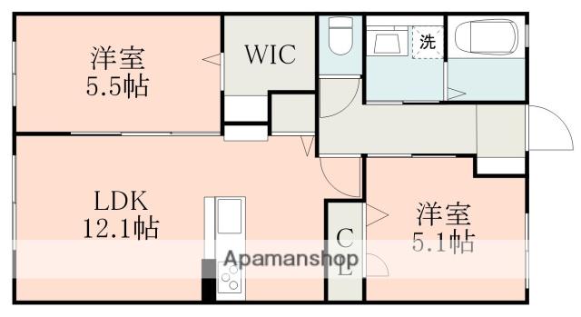 日豊本線 国分駅(鹿児島) 徒歩7分 2階建 築1年(2LDK/1階)の間取り写真