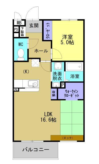 MAISON DE TETOII(1LDK/4階)の間取り写真