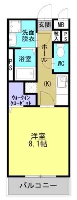 CASAあいら(1K/1階)の間取り写真