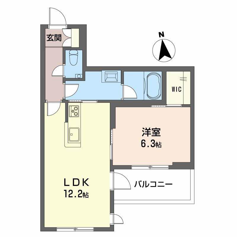 シャーメゾン 武(1LDK/4階)の間取り写真