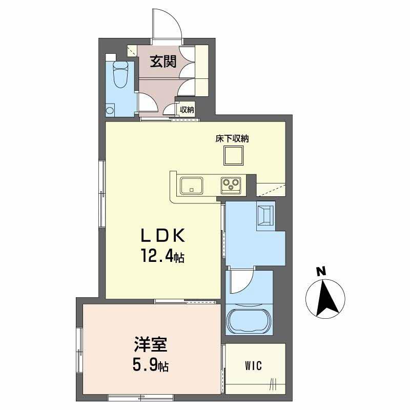 シャーメゾン 武(1LDK/1階)の間取り写真