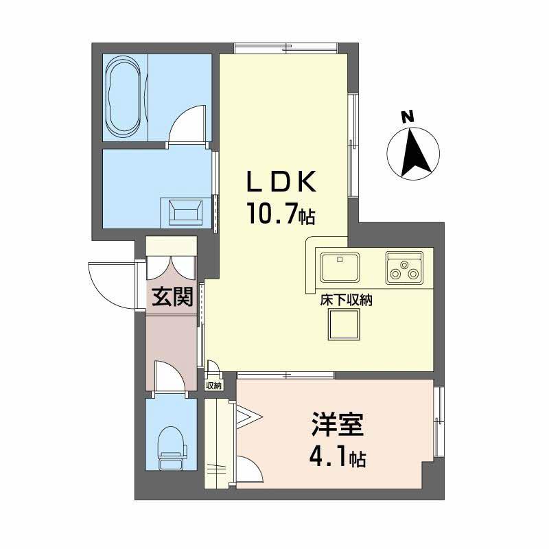 シャーメゾン 武(1LDK/1階)の間取り写真