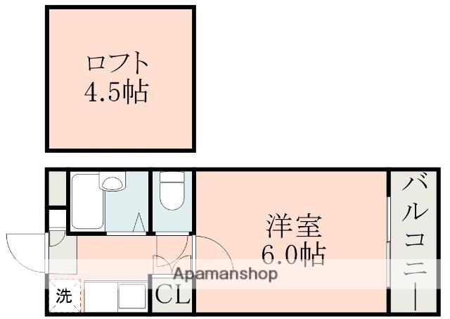 アップルハウス伊敷(1K/1階)の間取り写真