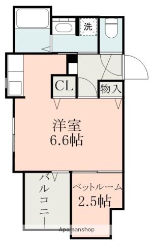 サウス RAINBOW(ワンルーム/2階)の間取り写真