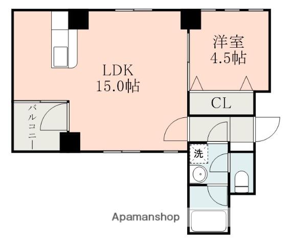マリンステージKT(1LDK/6階)の間取り写真