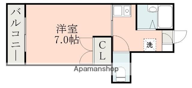 アップルコート紫原Ⅱ(1K/3階)の間取り写真