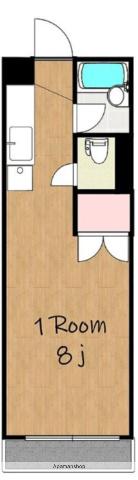 ハイツ福珠(ワンルーム/2階)の間取り写真