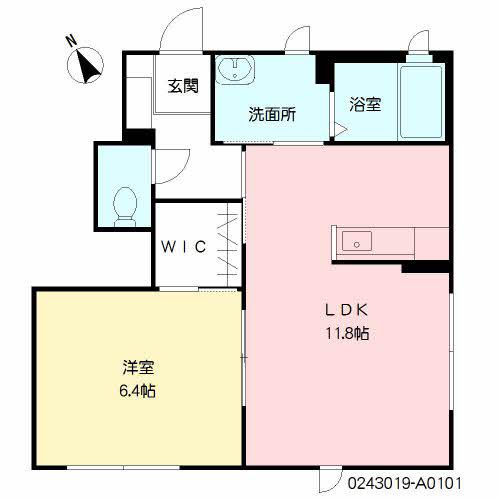 リテヌート田上(1LDK/1階)の間取り写真