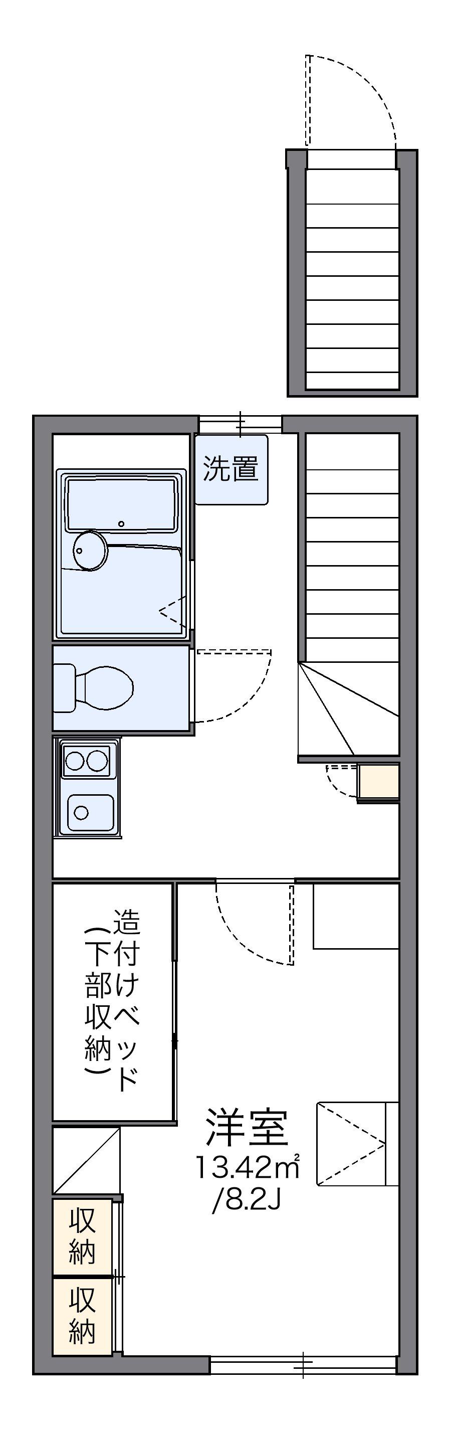 レオパレスアスリートM(1K/2階)の間取り写真