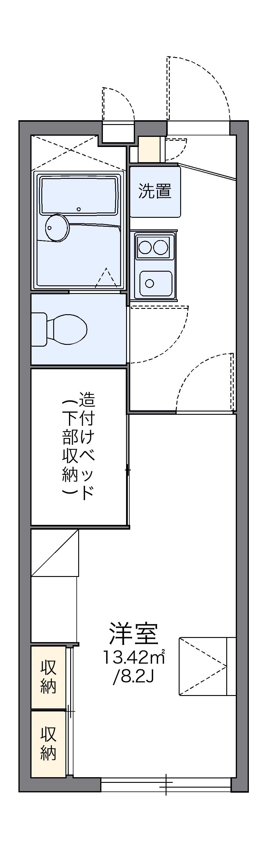 レオパレスシャルム松木町(1K/2階)の間取り写真