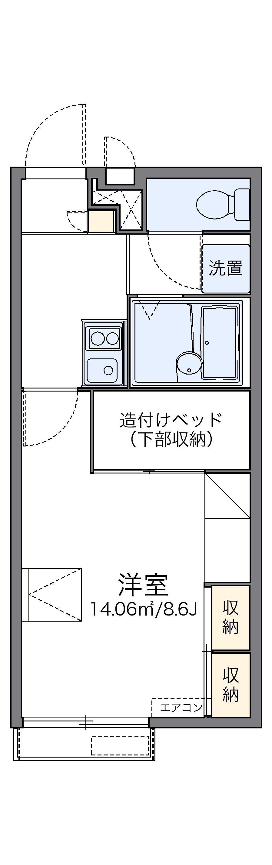 レオパレス浜之市76(1K/2階)の間取り写真