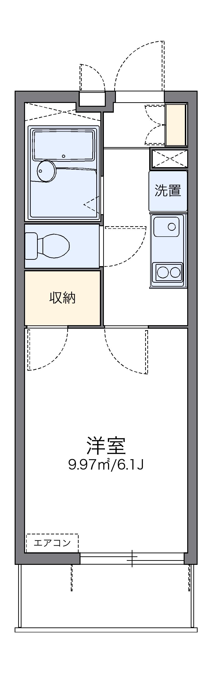 レオパレスひまわりⅢ(1K/3階)の間取り写真