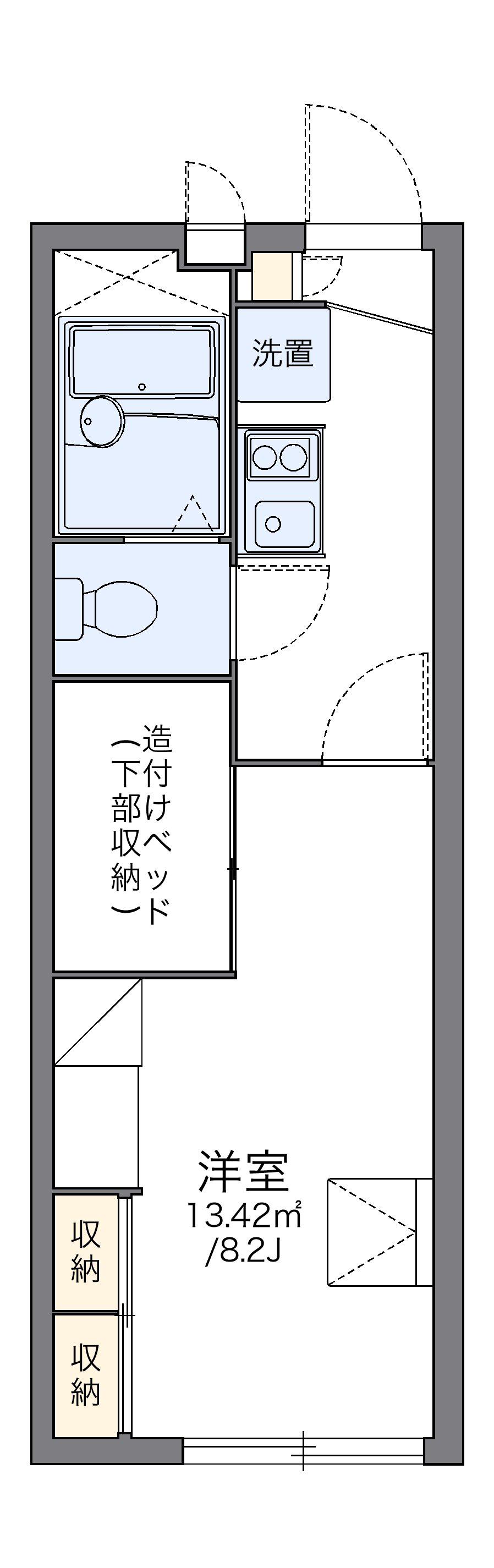 レオパレスやまと(1K/2階)の間取り写真