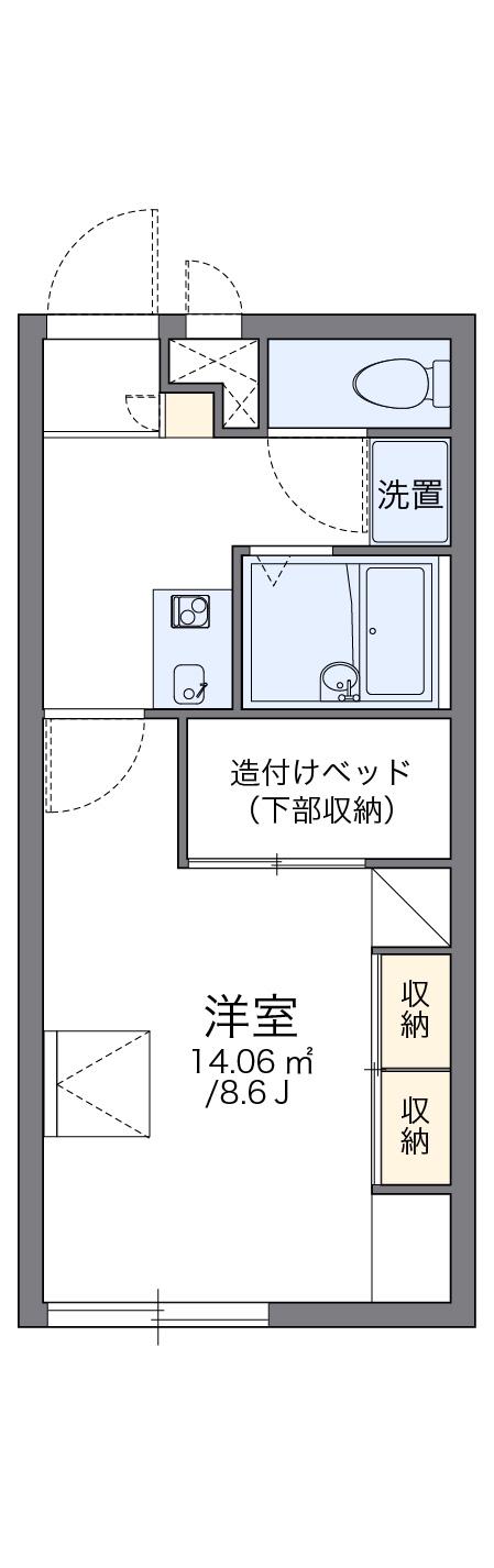 レオパレスNK高屋ヶ丘(1K/2階)の間取り写真