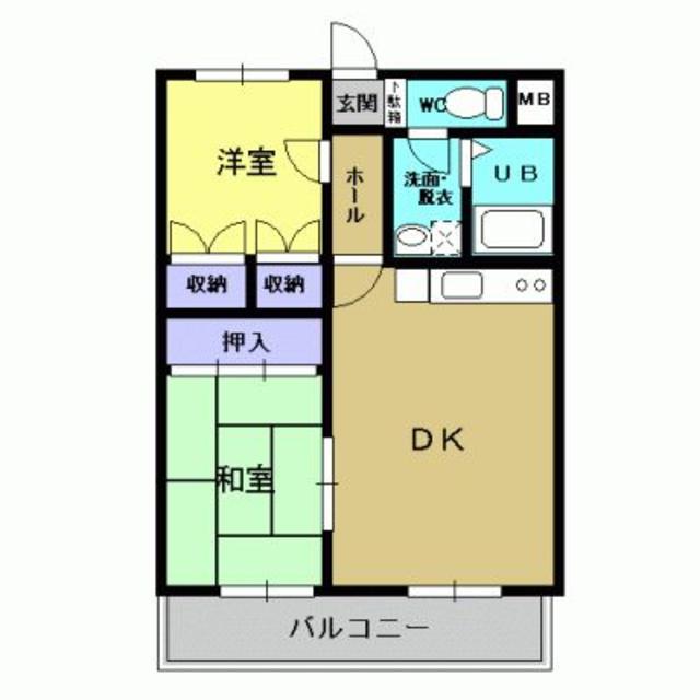 第2シーサイドハイツ長江(2LDK/1階)の間取り写真