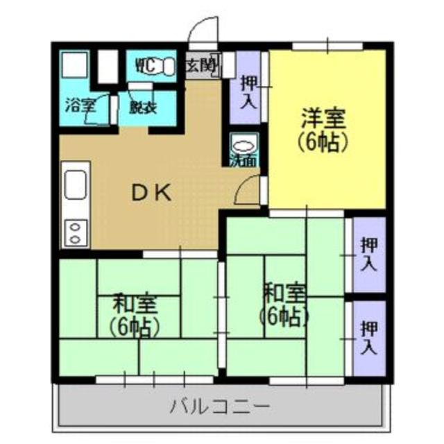 メゾンドール田中(3DK/1階)の間取り写真