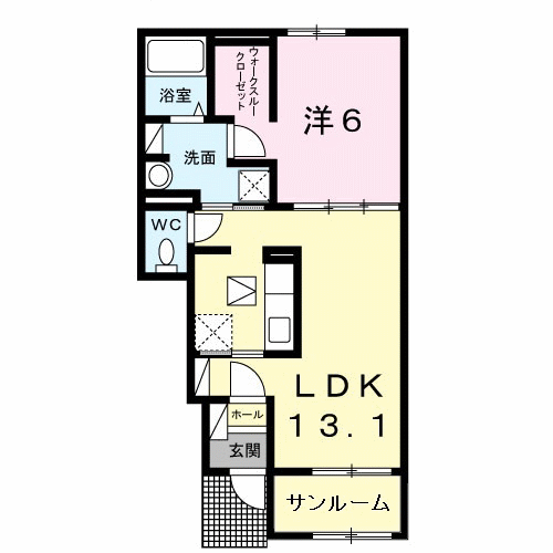 メゾン・ポラリスⅠ(1LDK/1階)の間取り写真