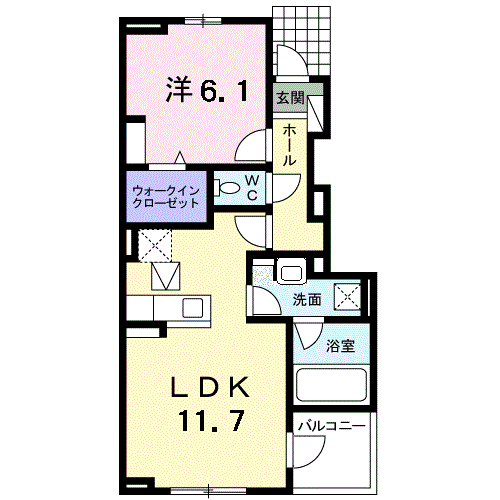 レオンハート吉野台 Ⅳ(1LDK/1階)の間取り写真