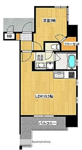 ベイシャトー(1LDK/6階)の間取り写真