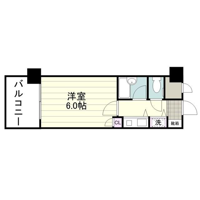 トーカンキャステール鹿児島駅前(1K/11階)の間取り写真