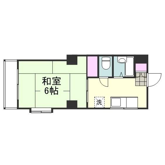 ウエストリバー新照院(1K/5階)の間取り写真