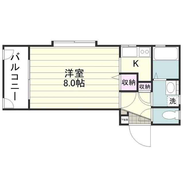 ティダ郡元(1K/5階)の間取り写真