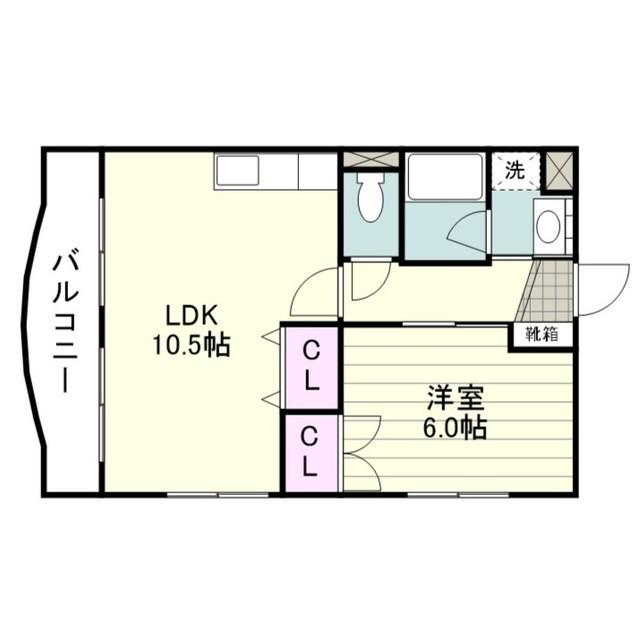 パークサイドⅠ(1LDK/2階)の間取り写真