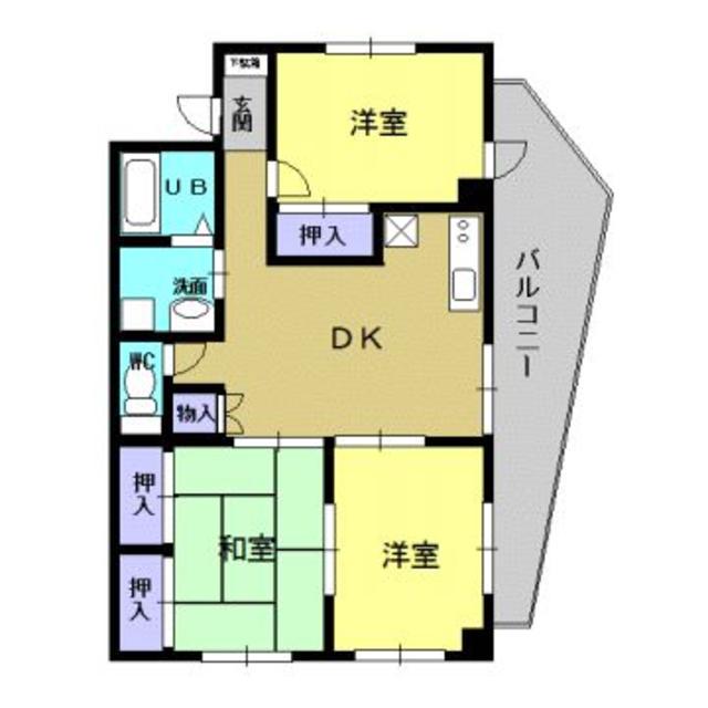 木通歯科ビル(3DK/3階)の間取り写真