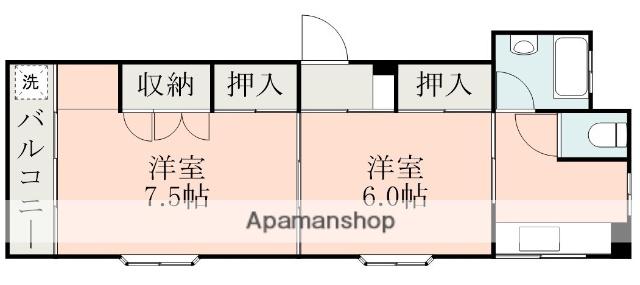 プランドール(ワンルーム/2階)の間取り写真