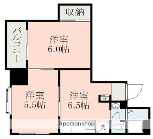 永秀ハイツⅢ(2DK/2階)の間取り写真