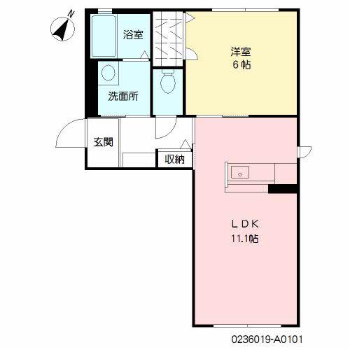 シャーメゾン平佐(1LDK/1階)の間取り写真