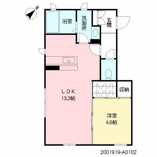 レフィアントすずや(1LDK/1階)の間取り写真