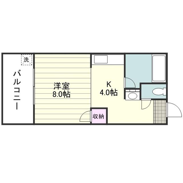 柳田ビル(1K/2階)の間取り写真