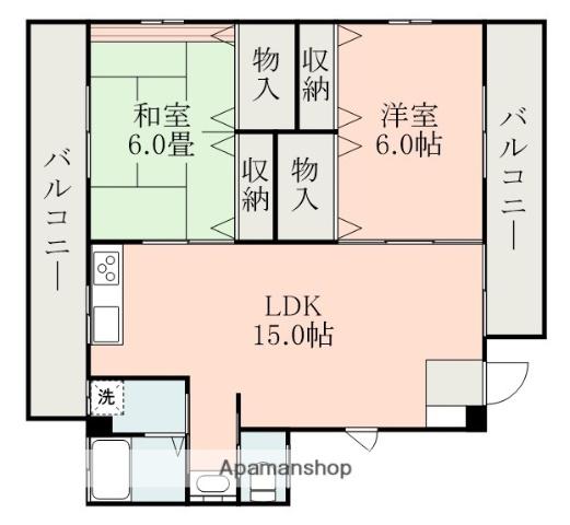 Mコーポ(2LDK/2階)の間取り写真