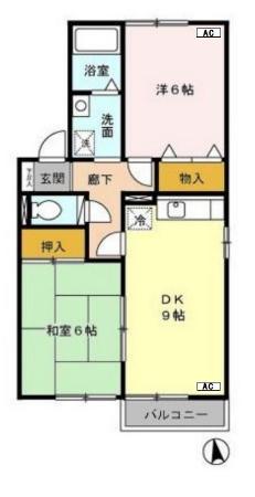 フォレスト王子A・BB棟(2DK/2階)の間取り写真