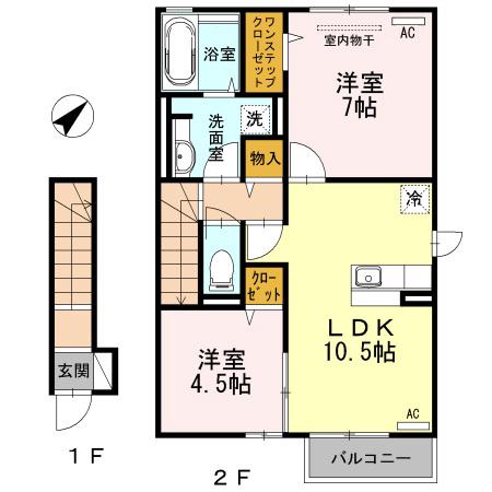 セントポーリア(2LDK/2階)の間取り写真