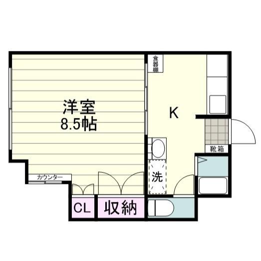 カーサ鴨池(1K/5階)の間取り写真