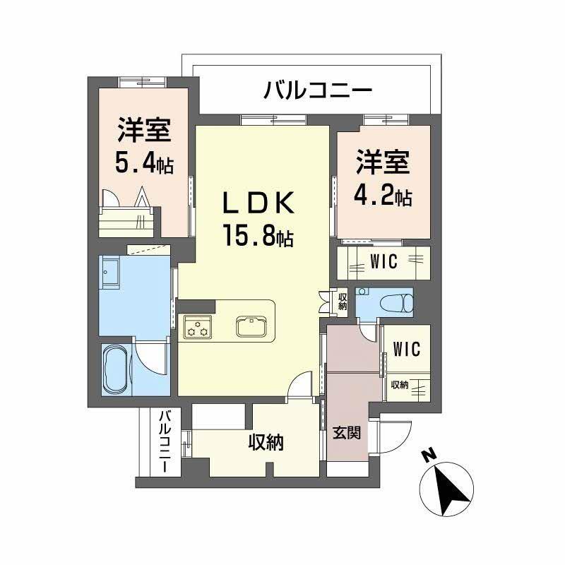 WITHPLUS天保山公園(2SLDK/2階)の間取り写真