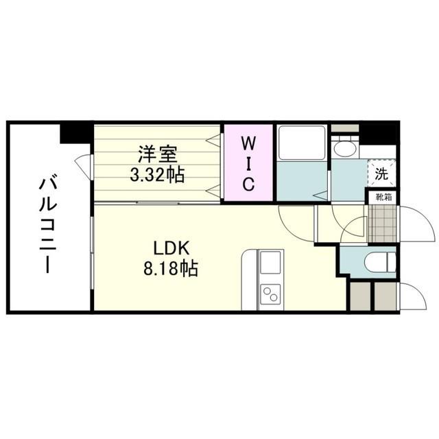リアンシエルブルー高麗(1LDK/4階)の間取り写真