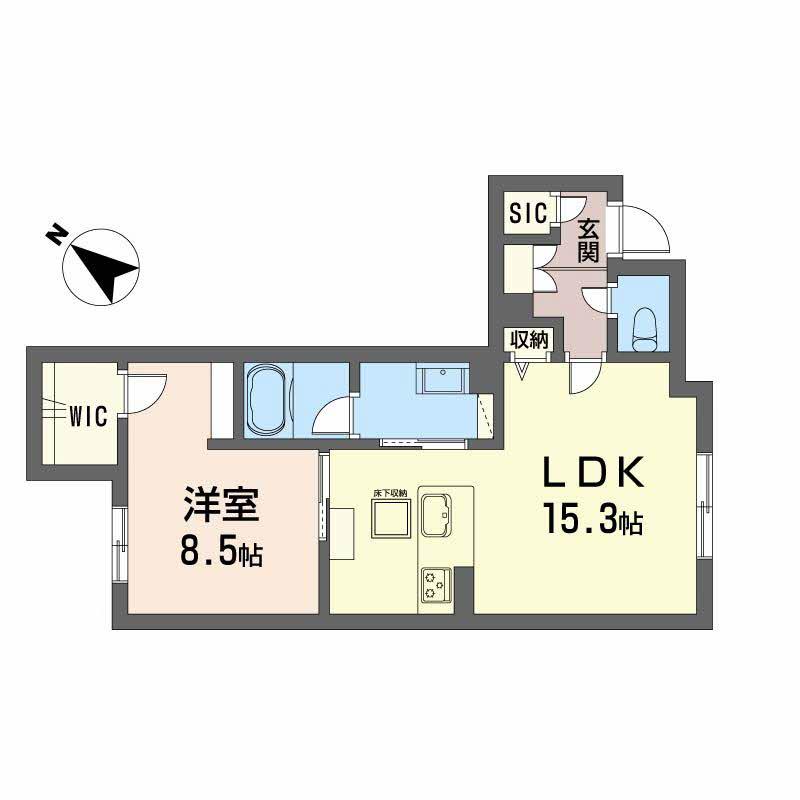 シャーメゾンプレミア鹿児島駅前(1LDK/1階)の間取り写真