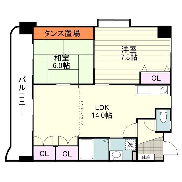 ZENビル武之橋Ⅰ(3DK/4階)の間取り写真